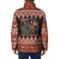 Howdy Christmas Cowboy Santa Padded Jacket Giddy Up Jingle Horse Pick Up Your Feet - Wonder Print Shop