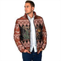 Howdy Christmas Cowboy Santa Padded Jacket Giddy Up Jingle Horse Pick Up Your Feet - Wonder Print Shop