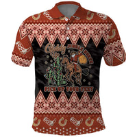 Howdy Christmas Cowboy Santa Polo Shirt Giddy Up Jingle Horse Pick Up Your Feet - Wonder Print Shop