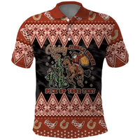 Howdy Christmas Cowboy Santa Polo Shirt Giddy Up Jingle Horse Pick Up Your Feet - Wonder Print Shop
