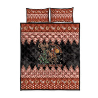 Howdy Christmas Cowboy Santa Quilt Bed Set Giddy Up Jingle Horse Pick Up Your Feet - Wonder Print Shop