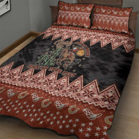 Howdy Christmas Cowboy Santa Quilt Bed Set Giddy Up Jingle Horse Pick Up Your Feet - Wonder Print Shop