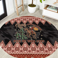 Howdy Christmas Cowboy Santa Round Carpet Giddy Up Jingle Horse Pick Up Your Feet - Wonder Print Shop