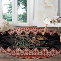 Howdy Christmas Cowboy Santa Round Carpet Giddy Up Jingle Horse Pick Up Your Feet - Wonder Print Shop