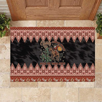 Howdy Christmas Cowboy Santa Rubber Doormat Giddy Up Jingle Horse Pick Up Your Feet - Wonder Print Shop