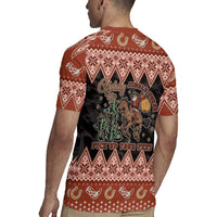 Howdy Christmas Cowboy Santa Rugby Jersey Giddy Up Jingle Horse Pick Up Your Feet - Wonder Print Shop