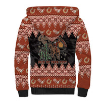 Howdy Christmas Cowboy Santa Sherpa Hoodie Giddy Up Jingle Horse Pick Up Your Feet - Wonder Print Shop