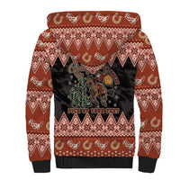 Howdy Christmas Cowboy Santa Sherpa Hoodie Giddy Up Jingle Horse Pick Up Your Feet - Wonder Print Shop