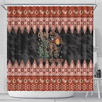 Howdy Christmas Cowboy Santa Shower Curtain Giddy Up Jingle Horse Pick Up Your Feet - Wonder Print Shop