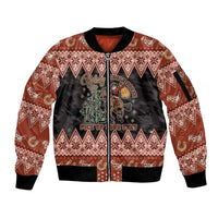 Howdy Christmas Cowboy Santa Sleeve Zip Bomber Jacket Giddy Up Jingle Horse Pick Up Your Feet - Wonder Print Shop