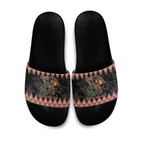 Howdy Christmas Cowboy Santa Slide Sandals Giddy Up Jingle Horse Pick Up Your Feet - Wonder Print Shop