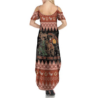 Howdy Christmas Cowboy Santa Summer Maxi Dress Giddy Up Jingle Horse Pick Up Your Feet - Wonder Print Shop