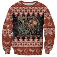 Howdy Christmas Cowboy Santa Sweatshirt Giddy Up Jingle Horse Pick Up Your Feet - Wonder Print Shop