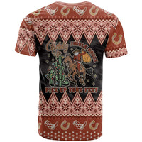 Howdy Christmas Cowboy Santa T Shirt Giddy Up Jingle Horse Pick Up Your Feet - Wonder Print Shop