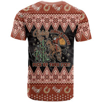 Howdy Christmas Cowboy Santa T Shirt Giddy Up Jingle Horse Pick Up Your Feet - Wonder Print Shop