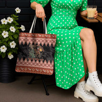 Howdy Christmas Cowboy Santa Tote Bag Giddy Up Jingle Horse Pick Up Your Feet - Wonder Print Shop