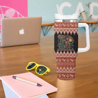 Howdy Christmas Cowboy Santa Tumbler With Handle Giddy Up Jingle Horse Pick Up Your Feet - Wonder Print Shop