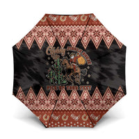 Howdy Christmas Cowboy Santa Umbrella Giddy Up Jingle Horse Pick Up Your Feet - Wonder Print Shop