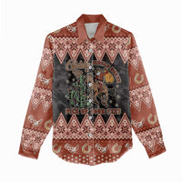 Howdy Christmas Cowboy Santa Women Casual Shirt Giddy Up Jingle Horse Pick Up Your Feet - Wonder Print Shop