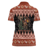 Howdy Christmas Cowboy Santa Women Polo Shirt Giddy Up Jingle Horse Pick Up Your Feet - Wonder Print Shop
