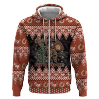 Howdy Christmas Cowboy Santa Zip Hoodie Giddy Up Jingle Horse Pick Up Your Feet - Wonder Print Shop