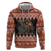 Howdy Christmas Cowboy Santa Zip Hoodie Giddy Up Jingle Horse Pick Up Your Feet - Wonder Print Shop