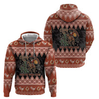 Howdy Christmas Cowboy Santa Zip Hoodie Giddy Up Jingle Horse Pick Up Your Feet - Wonder Print Shop