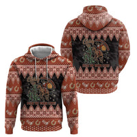 Howdy Christmas Cowboy Santa Zip Hoodie Giddy Up Jingle Horse Pick Up Your Feet - Wonder Print Shop