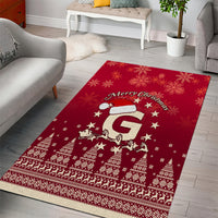 Georgia Christmas Area Rug Santa Riding Reindeer Xmas Pattern - Wonder Print Shop