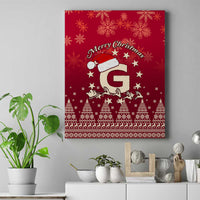 Georgia Christmas Canvas Wall Art Santa Riding Reindeer Xmas Pattern - Wonder Print Shop