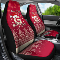 Georgia Christmas Car Seat Cover Santa Riding Reindeer Xmas Pattern - Wonder Print Shop