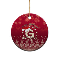 Georgia Christmas Ceramic Ornament Santa Riding Reindeer Xmas Pattern - Wonder Print Shop