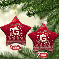 Georgia Christmas Ceramic Ornament Santa Riding Reindeer Xmas Pattern - Wonder Print Shop