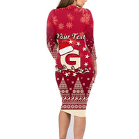 Georgia Christmas Family Matching Long Sleeve Bodycon Dress and Hawaiian Shirt Santa Riding Reindeer Xmas Pattern - Wonder Print Shop