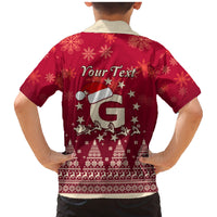 Georgia Christmas Family Matching Mermaid Dress and Hawaiian Shirt Santa Riding Reindeer Xmas Pattern - Wonder Print Shop