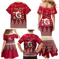 Georgia Christmas Family Matching Mermaid Dress and Hawaiian Shirt Santa Riding Reindeer Xmas Pattern - Wonder Print Shop