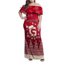 Georgia Christmas Family Matching Off Shoulder Maxi Dress and Hawaiian Shirt Santa Riding Reindeer Xmas Pattern - Wonder Print Shop