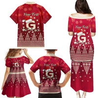 Georgia Christmas Family Matching Puletasi Dress and Hawaiian Shirt Santa Riding Reindeer Xmas Pattern - Wonder Print Shop
