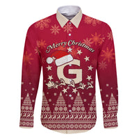 Georgia Christmas Family Matching Short Sleeve Bodycon Dress and Hawaiian Shirt Santa Riding Reindeer Xmas Pattern - Wonder Print Shop