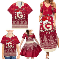 Georgia Christmas Family Matching Summer Maxi Dress and Hawaiian Shirt Santa Riding Reindeer Xmas Pattern - Wonder Print Shop