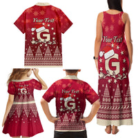 Georgia Christmas Family Matching Tank Maxi Dress and Hawaiian Shirt Santa Riding Reindeer Xmas Pattern - Wonder Print Shop
