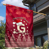 Georgia Christmas Garden Flag Santa Riding Reindeer Xmas Pattern - Wonder Print Shop