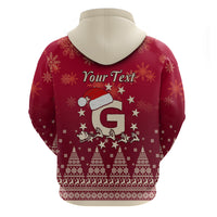 Georgia Christmas Hoodie Santa Riding Reindeer Xmas Pattern - Wonder Print Shop