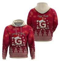 Georgia Christmas Hoodie Santa Riding Reindeer Xmas Pattern - Wonder Print Shop