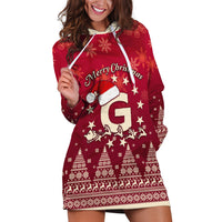 Georgia Christmas Hoodie Dress Santa Riding Reindeer Xmas Pattern - Wonder Print Shop