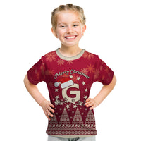 Georgia Christmas Kid T Shirt Santa Riding Reindeer Xmas Pattern - Wonder Print Shop