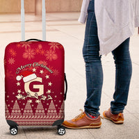 Georgia Christmas Luggage Cover Santa Riding Reindeer Xmas Pattern - Wonder Print Shop