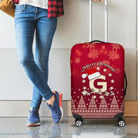 Georgia Christmas Luggage Cover Santa Riding Reindeer Xmas Pattern - Wonder Print Shop