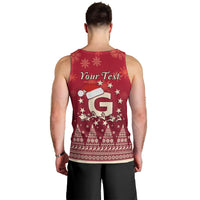 Georgia Christmas Men Tank Top Santa Riding Reindeer Xmas Pattern - Wonder Print Shop
