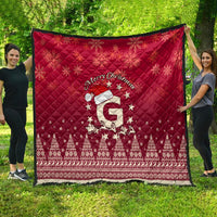 Georgia Christmas Quilt Santa Riding Reindeer Xmas Pattern - Wonder Print Shop